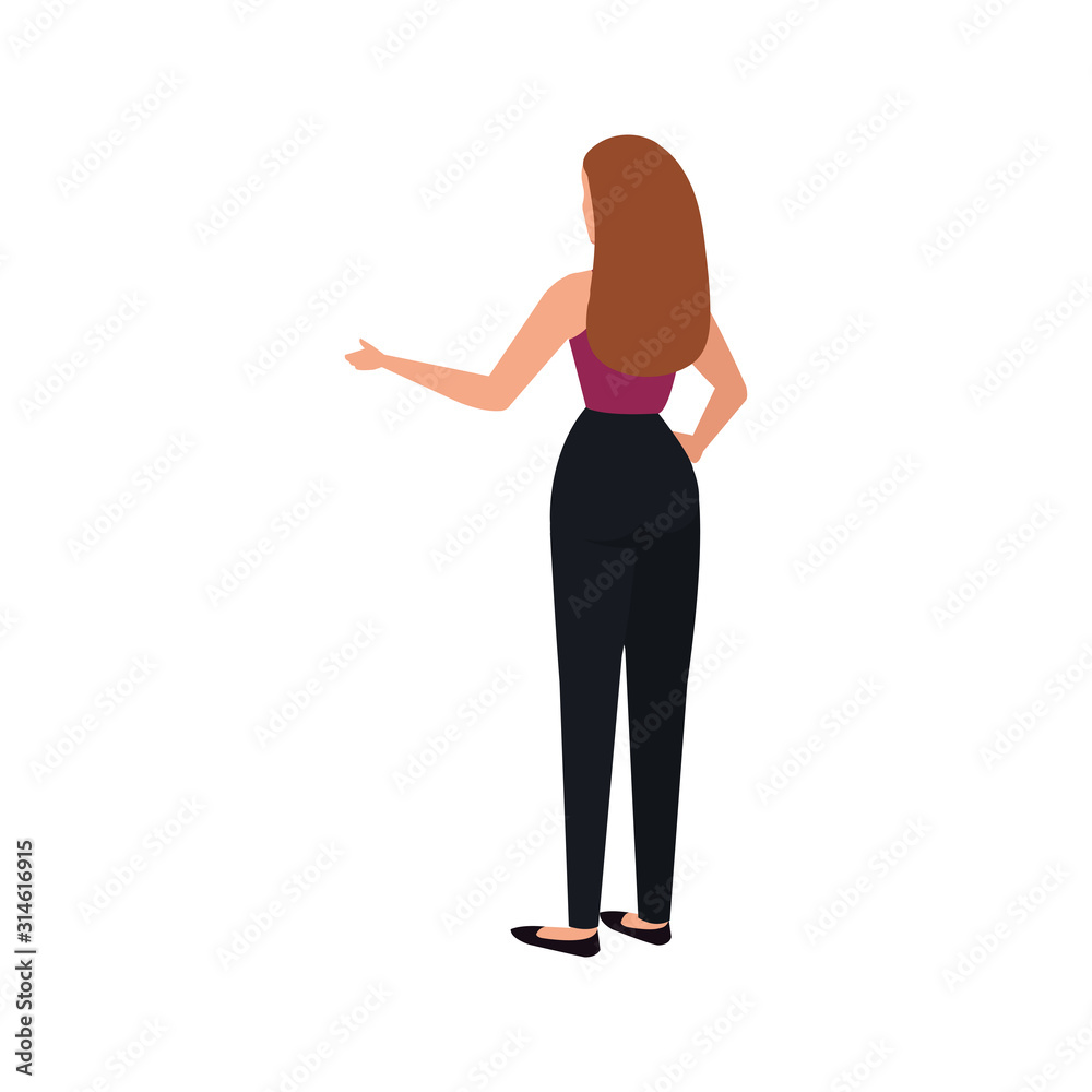 back business woman elegant avatar character vector illustration design back business woman elegant avatar character vector illustration design