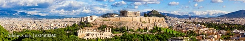 Panorama of Athens with Acropolis hill.