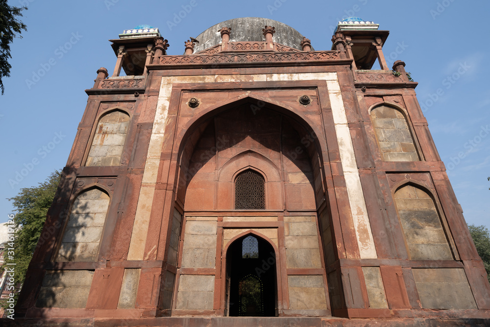 The barbers tomb at the ancient Humayans Tomb ruins in New Delhi India