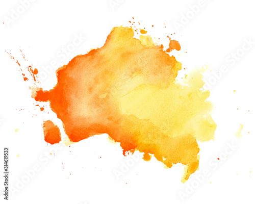abstract yellow watercolor hand drawn texture background