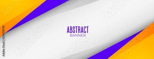 modern abstract yellow and purple geometric banner design