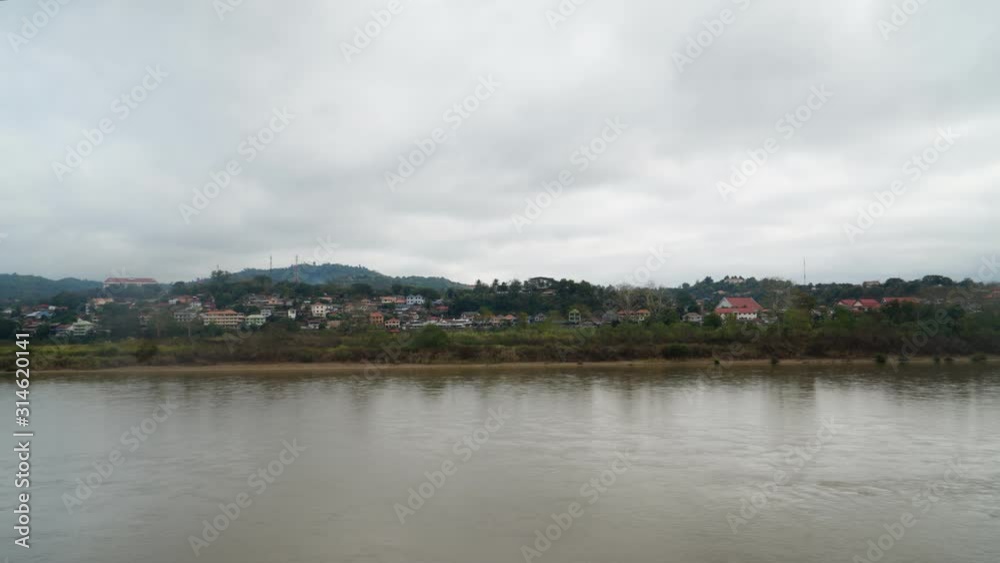 Big river scenery and the way of life of people in the area , timelapse footage. Big river scenery and the way of life of people in the area , timelapse footage.
