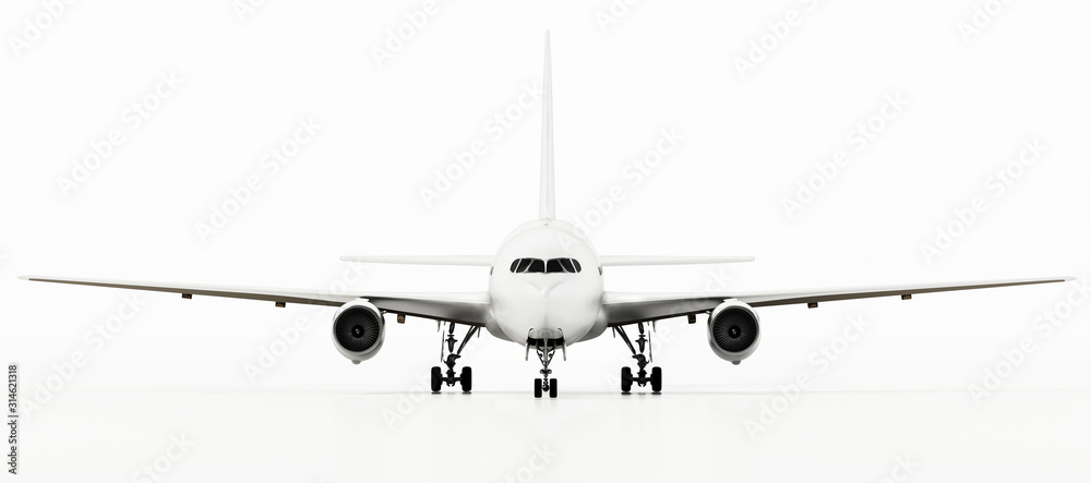 Generic airplane isolated on white background. 3D illustration Generic airplane isolated on white background. 3D illustration