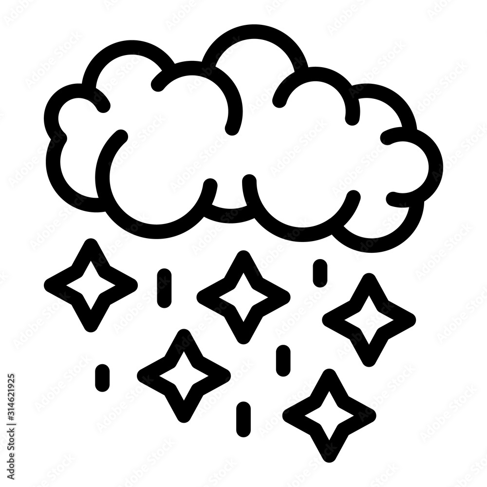 Blizzard cloud icon. Outline blizzard cloud vector icon for web design isolated on white background Blizzard cloud icon. Outline blizzard cloud vector icon for web design isolated on white background