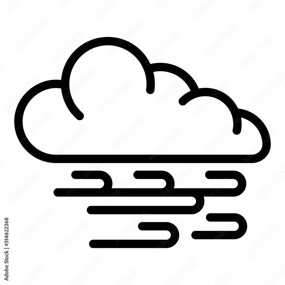 Wind cloud icon. Outline wind cloud vector icon for web design isolated on white background Wind cloud icon. Outline wind cloud vector icon for web design isolated on white background