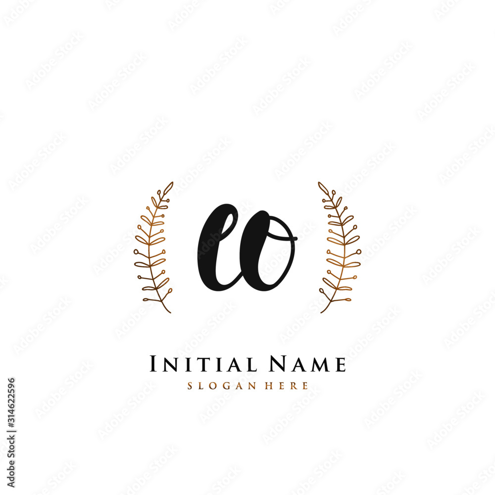 EO Initial handwriting logo vector EO Initial handwriting logo vector