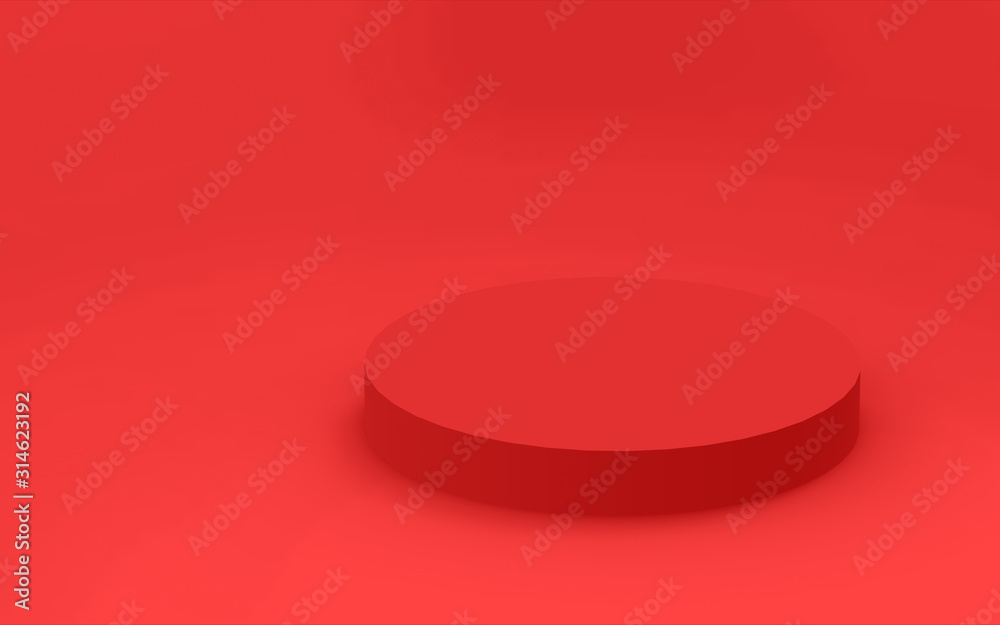 3d red cylinder podium minimal studio background. Abstract 3d geometric shape object illustration render. Display for summer holiday product. 3d red cylinder podium minimal studio background. Abstract 3d geometric shape object illustration render. Display for summer holiday product.