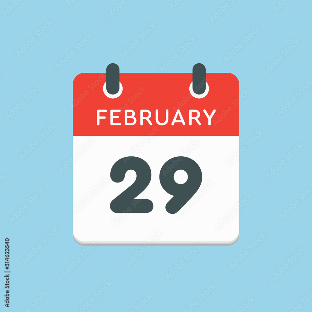 Calendar day 29 February, leap or intercalary year - obrazy, fototapety, plakaty 