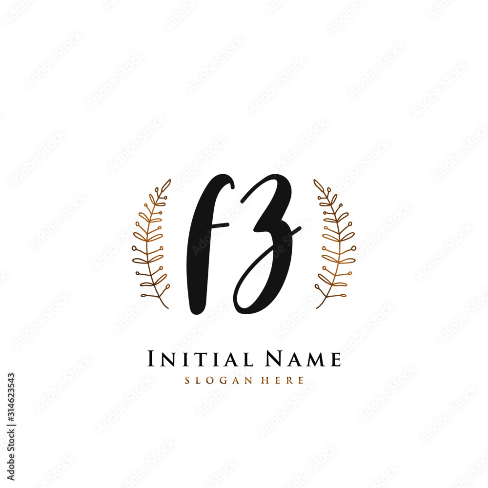 FZ Initial handwriting logo vector