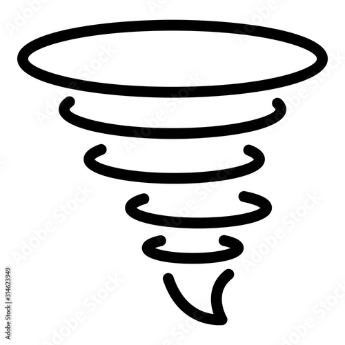Power tornado icon. Outline power tornado vector icon for web design isolated on white background