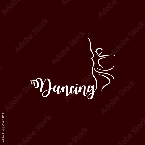 simple ballet logo design inspiration . ballerina logo design template . dancer logo design . simple line art ballet icon