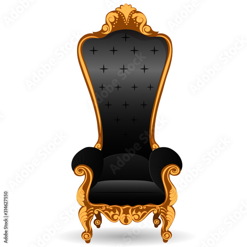 Black soft throne. Vector art