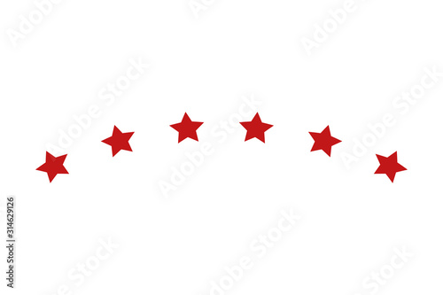 set of stars red color isolated icon vector illustration design