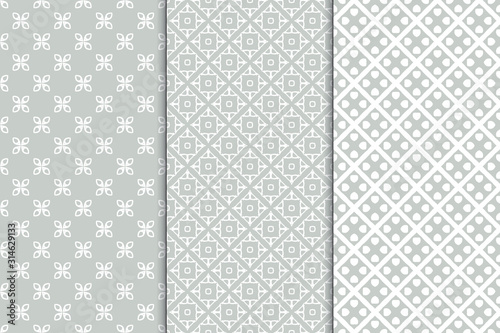 A set of seamless linear patterns. Repeating vector background. Abstract template for printing