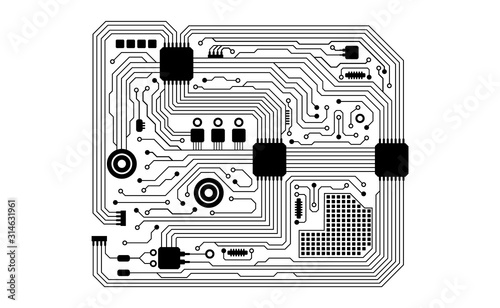 Fotografia Vector circuit board background technology. illustration