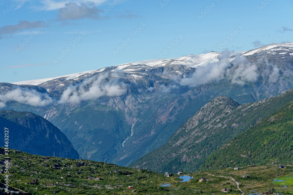 Mountain landscape, way to Trolltunga, Norway