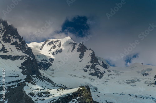 Gran Paradiso peak and National Park in Italy  Aosta Valley. summer scene
