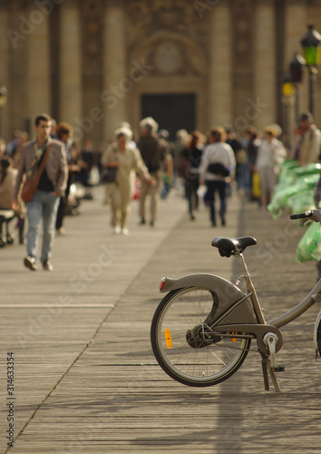 rent a bike in Paris city, France. Eco transportation for environment