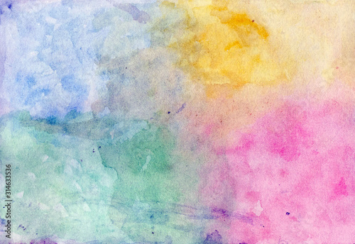 abstract colorful watercolor background © Kuma
