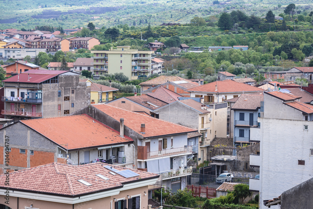View on the houses in Randazzo, small town on Sicily Island in Italy