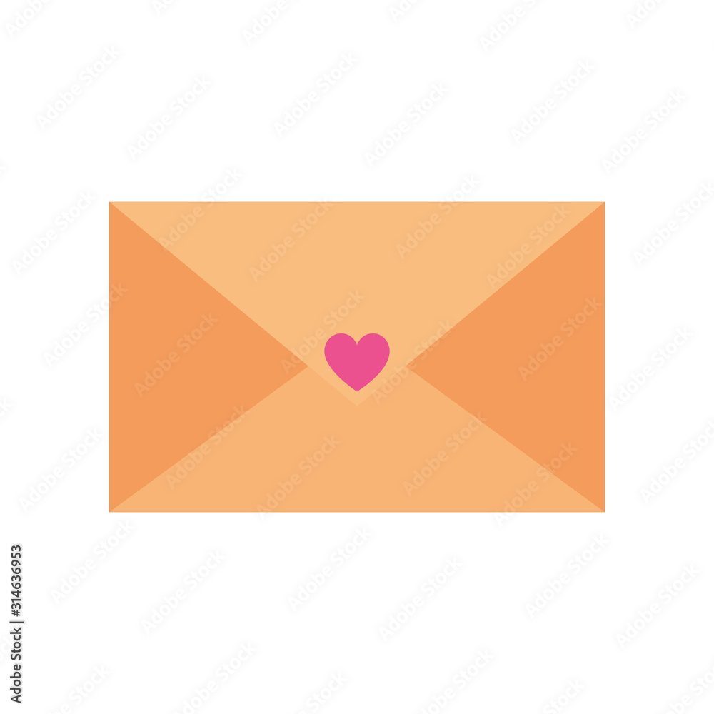 envelope mail with heart isolated icon vector illustration design