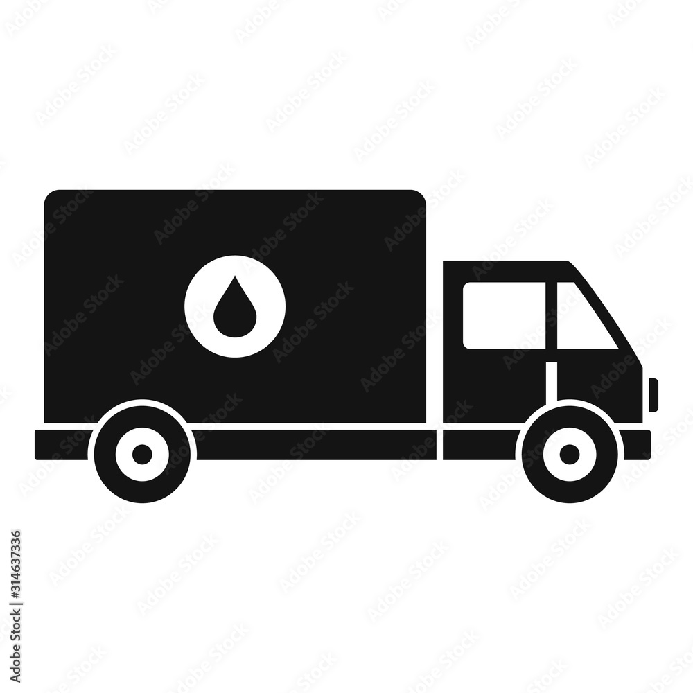 Milk delivery truck icon. Simple illustration of milk delivery truck ...