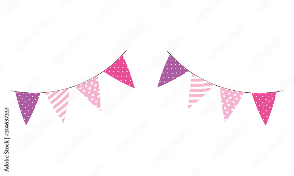 Obraz premium garlands hanging decoration isolated icon vector illustration design