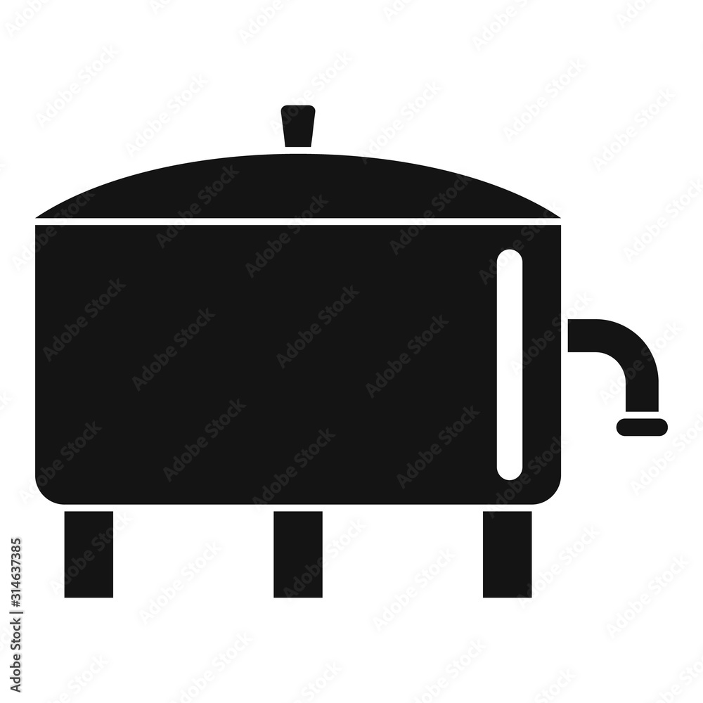 Milk factory tank icon. Simple illustration of milk factory tank vector icon for web design isolated on white background Milk factory tank icon. Simple illustration of milk factory tank vector icon for web design isolated on white background