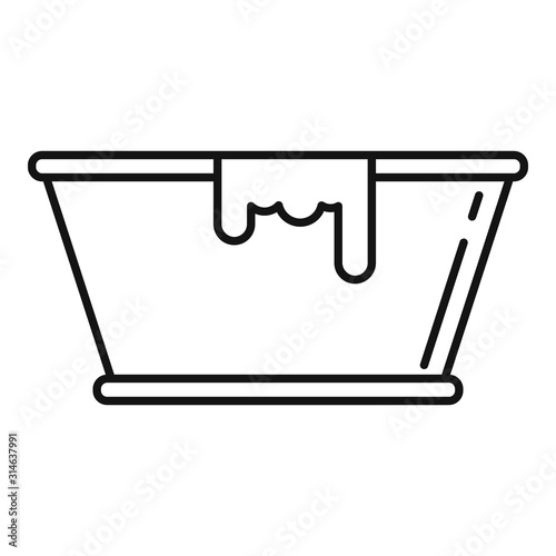 Milk basin icon. Outline milk basin vector icon for web design isolated on white background