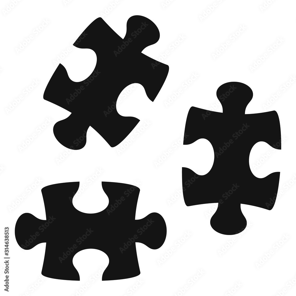 Jigsaw icon. Simple illustration of jigsaw vector icon for web design isolated on white background Jigsaw icon. Simple illustration of jigsaw vector icon for web design isolated on white background