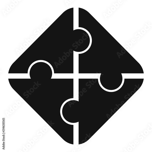 Graphic puzzle icon. Simple illustration of graphic puzzle vector icon for web design isolated on white background