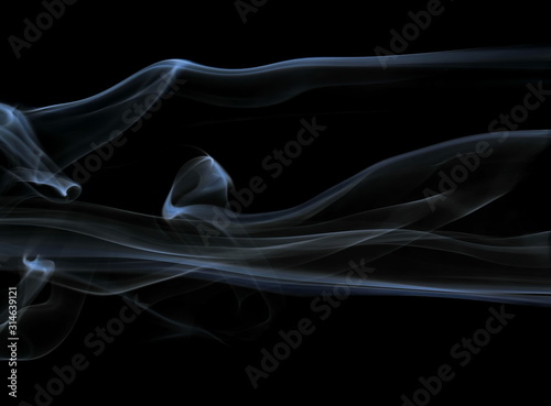 Smoke isolated on black background, clipping path
