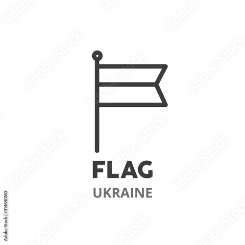  Ukrainian flag thin line icon. Ukrainian symbols. Vector illustration symbol element for web design.