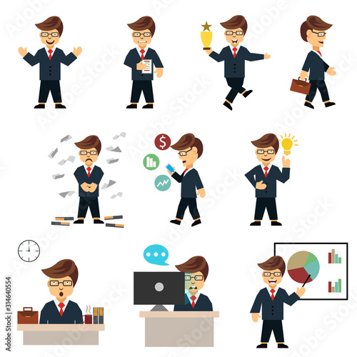 set of business people icons illustration