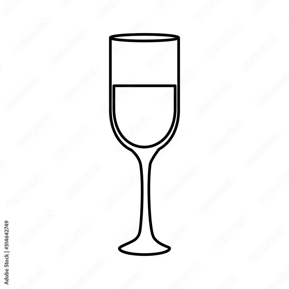 cup glass champagne isolated icon vector illustration design