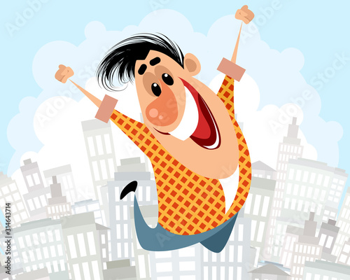 Man jumping with happiness