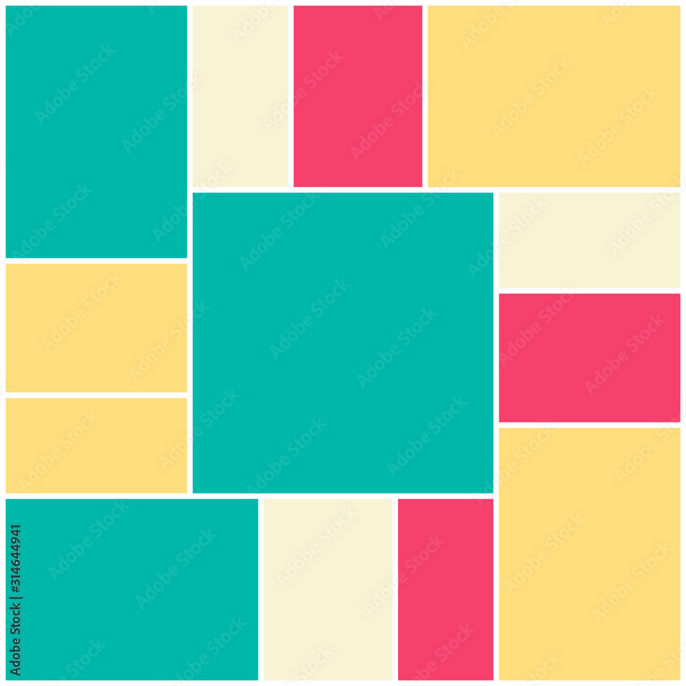 Photo collage pattern. White frames, colored pattern Photo collage pattern. White frames, colored pattern