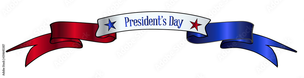 USA Red White And Blue Presidents Day Ribbon Banner USA Red White And Blue Presidents Day Ribbon Banner
