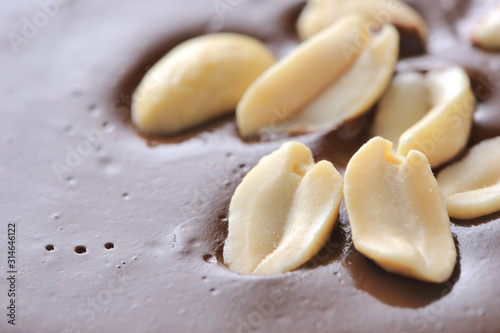 Peanuts on Top of Chocolate Frosting