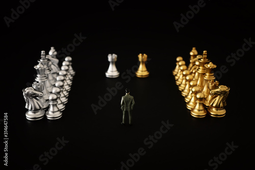 Image of chess game. Business, competition, strategy, leadership and success concept