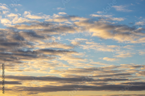 beautiful sky with clouds at sunrise