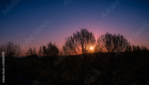 sunset in the mountains
