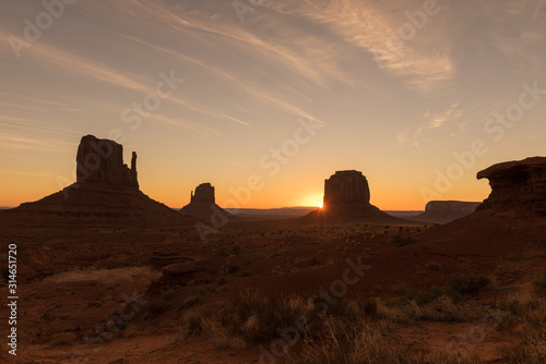 sunrise in monument valley