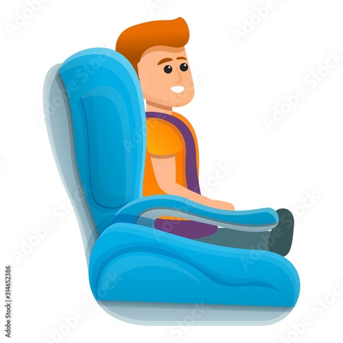 Kid car secyrity seat icon. Cartoon of kid car secyrity seat vector icon for web design isolated on white background