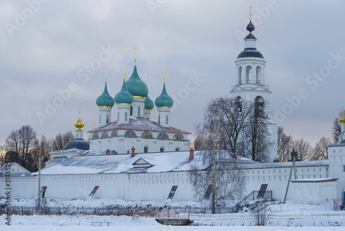 January cloudy day at the old Tolgsky Vvedensky monastery. Yaroslavl, Golden Ring of Russia