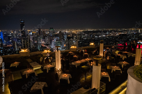 Sunset from Bangkok rooftop photo