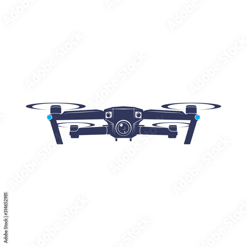 Drone sky vision photography logo icon vector