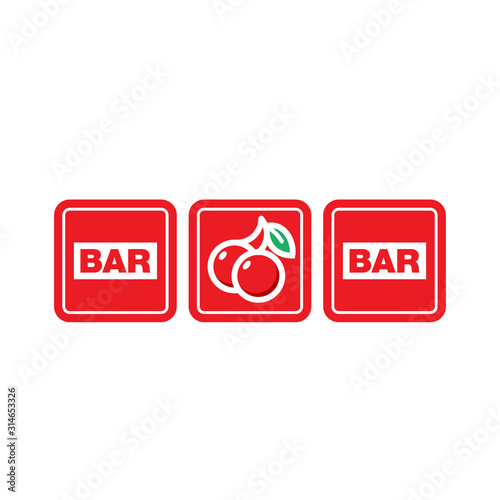 Jackpot BAR and cherry slot machine vector illustration