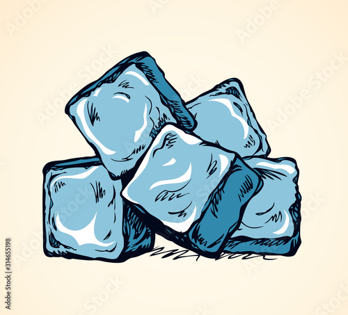 Ice cubes. Vector drawing