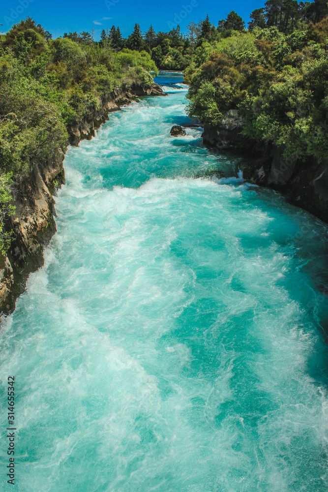 Huka Falls in Taupo, North Island, New Zealand